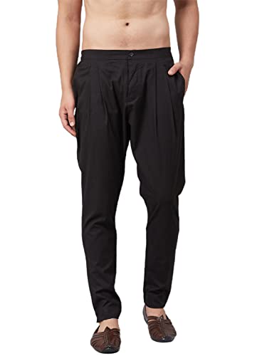 See Designs MenS Cotton Black Solid Casual Style Trouser Style Pyjamas-Sdpj105L (L)
