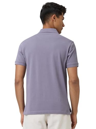 XYXX Mens Cotton Solid Regular Fit T-Shirt (XY_CR14_Polo Tshirt_1_Misty Lilac