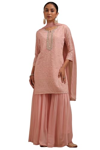 Soch Women Georgette Embroidered Suit Set Mirror and