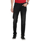 Turtle Men Cotton Stretch Narrow Fit Black Jeans