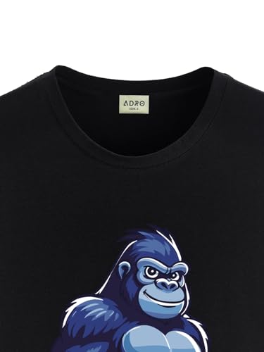 ADRO T Shirts for Boys & Girls || Gorilla Printed T-Shirt || Ages 3-14 || 100% Cotton Round Neck Tshirt for Boys & Girls||KRN-GO
