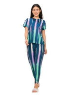 Sweet Dreams Women Printed Pyjama Set Teal