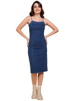 Nifty Womens Denim Stretchable Bodycon Dress (1476_BTA_M_Medium_Blue_Medium)