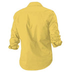 Rebelify Double Pocket With Flap Men Cargo Cotton Shirt Yellow