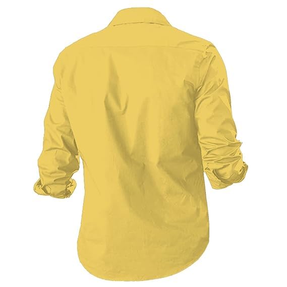 Rebelify Double Pocket With Flap Men Cargo Cotton Shirt Yellow