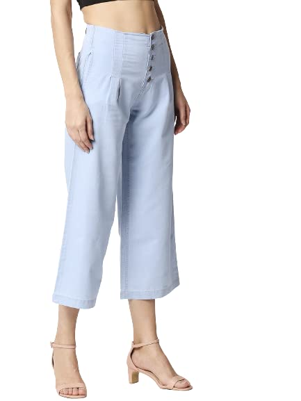 High Star Women'S Wide Leg Palazzo (Aswdpla775_36_Blue