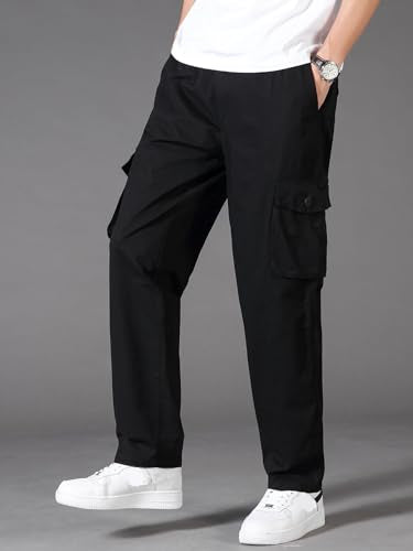 Paralians Mens Polyester Blend Casual Cargo Trousers Pants