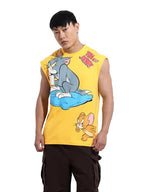 The Indian Garage Co Mens Warner Bros. Collection Oversized Tom & Jerry Crew Neck T-Shirt