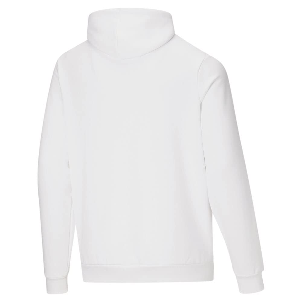 PUMA mens Essentials Big Logo Fleece Hoodie Hooded Sweatshirt, White, Large US
