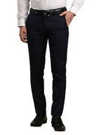 Turtle Men Poly Viscose Ultra Slim Fit Navy Formal Trouser