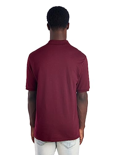 Jerzees Men's SpotShield Stain Resistant Polo Shirts (Short & Long, Short Sleeve-Maroon, Medium