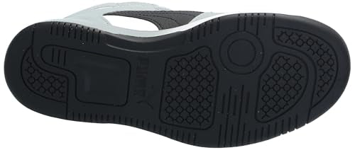 PUMA Rebound Layup Hook and Loop Sneaker, White Black-Cool Mid Gray, 12.5 US Unisex Little Kid