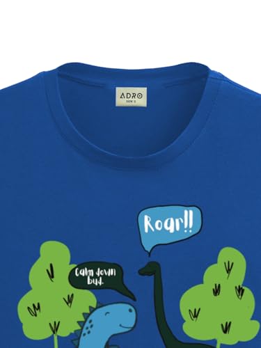 ADRO T Shirts for Boys & Girls | Dinosaur Roar Printed T-Shirt | Ages 3-14 | 100% Cotton Round Neck Tshirt for Boys |KRN-L2-ROAR