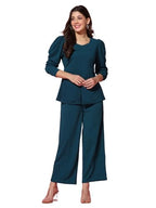 DHRUVI TRENDZ Womens Rayon Co-Ord Set Regular Fit Co-Ord Set (DT-W1806&TR862_Turquoise_XL)