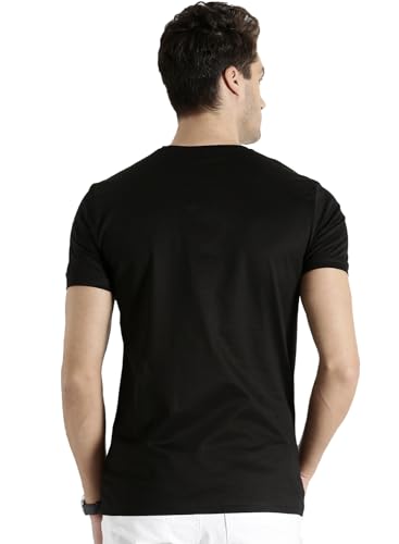 ADRO Triangle Mens Cotton Printed T-Shirt (Black, M)