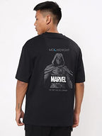 Bewakoof Official Marvel Merchandise MenS Graphic Print Oversized Fit Half Sleeve Round Neck Cotton T-Shirt