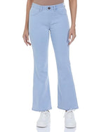 INKD Womens Flared Bootcut Pullon Jeans - Mid-Rise| Enzyme Wash | Classic 5 Pocket Styling (INKSS24WJN-406-Seaside Slate-36)