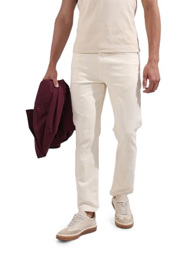 The Indian Garage Co Mens Slim Fit Solid Stretchable Jeans