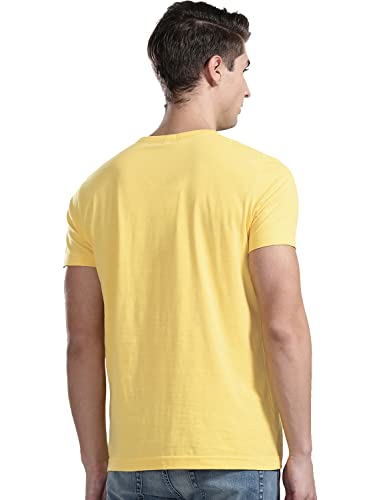 ADRO Graphic Printed Design Mens Cotton T-Shirts | R21-M-LNL-LY-XL Light Yellow