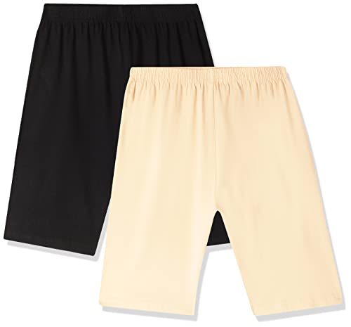 Rupa Softline WomenS Sports Shorts (Pack Of 2) (151-2P_Black, Skin_95)