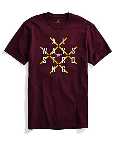 ADRO Mens Always Stay Strong Cotton T-Shirt (RN22-03-ALW-MR_Maroon_XL)