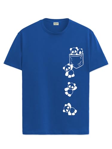 ADRO Men's Solid Regular Fit T-Shirt (RN24-POC-RB_Royal Blue