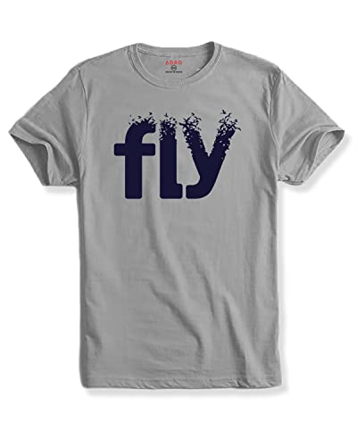 ADRO Fly Mens Printed T-Shirts (RNR-M-Fly-GR_Grey_XL)