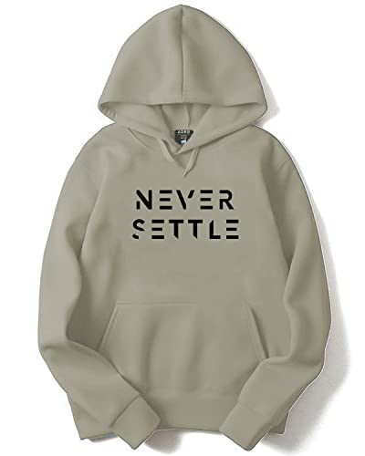 ADRO Men's Cotton Neck Hooded Sweatshirt (H22-M-SET-CH_Beige_XL)