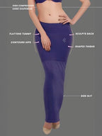 Clovia Women'S Petticoat Style Saree Shapewear With Side Slit (Sw0023P08_Dark Blue_L)