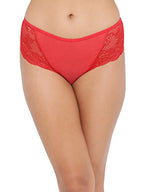 Clovia Womens Lace Regular Hipster Panties (Pack of 1) (PN5102T04S_Red_S)