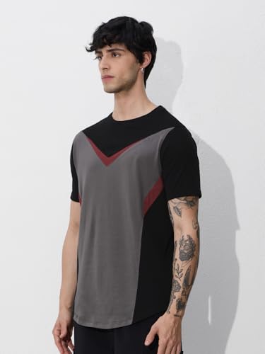 The Souled Store Fiery Regular Fit Cotton Short Sleeve Round Neck Drop Cut T-Shirts for Men and Boys