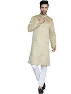 Jompers Mens Woven Design Kurta Pyjama Set