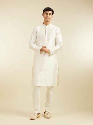 Diwas By Manyavar MenS Art Silk Thread Embroidered Kurta