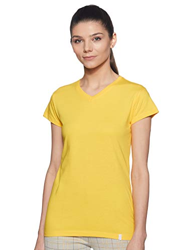 Rupa Womens Solid Regular Fit T-Shirt (SLTVN08VYLW_Yellow_L