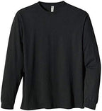 Mens 55 oz 100% Organic cotton classic Long-Sleeve T-Shirt - BLAcK - S(D0102H7Zg3P)