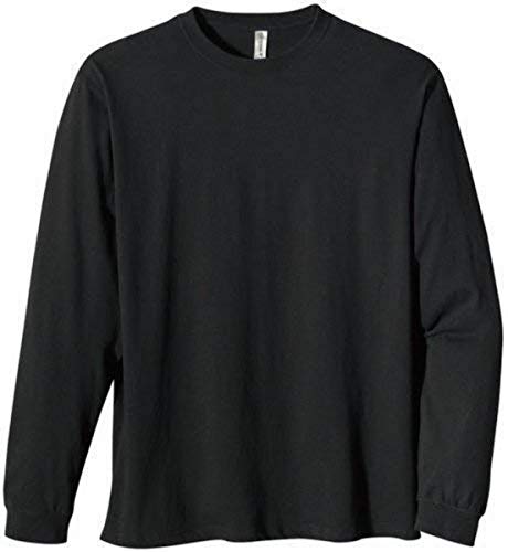 Mens 55 oz 100% Organic cotton classic Long-Sleeve T-Shirt - BLAcK - S(D0102H7ZgFT)