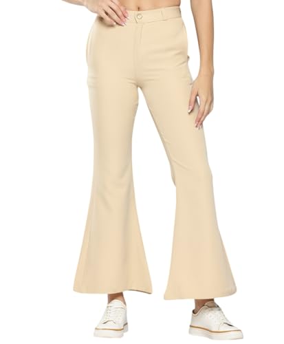 Aarika Girls Casual Wear Beige Colour Solid Crepe Pant-(12-15 Years)-(Pant-Ad-1012-Beige-40)