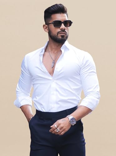 Indoprimo MenS Casual Solid Satin Shirt For Men Full Sleeves