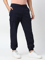 Thomas Scott Mens Solid Slim Fit Trouser Navy