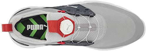 PUMA Men's Ignite Articulate Disc Golf Shoe, High Rise Silver-Navy Blazer, 8.5