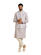 Manyavar MenS Brocade Shimmery Self-Design Regular Kurta Jacket Set (Purple,Xl)