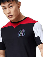 The Souled Store Men Official Avengers: Logo Multicolored Printed Drop Cut T-Shirts