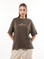 Bewakoof Official Disney Merchandise Lion King Womens Graphic Printed Oversized Fit Half Sleeve Round Neck Pure Cotton T-Shirt_