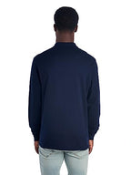 Jerzees Mens SpotShield Stain Resistant Polo Shirts (Short & Long, Long Sleeve-Navy, X-Large