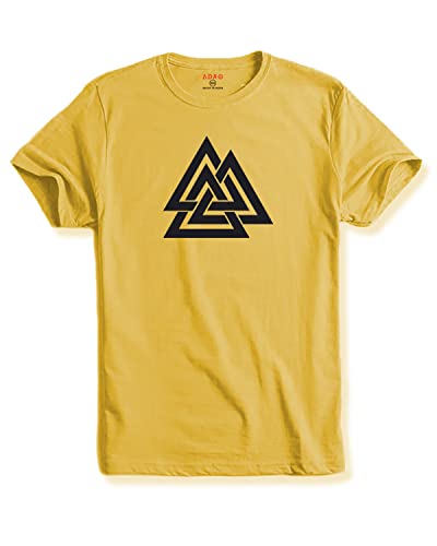 ADRO Triangle Mens Printed T-Shirt (RNR-M-TKT-LY_Light Yellow_XL)