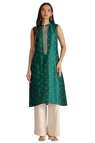Soch Women Viscose Blend Woven Design Kurta with Zari