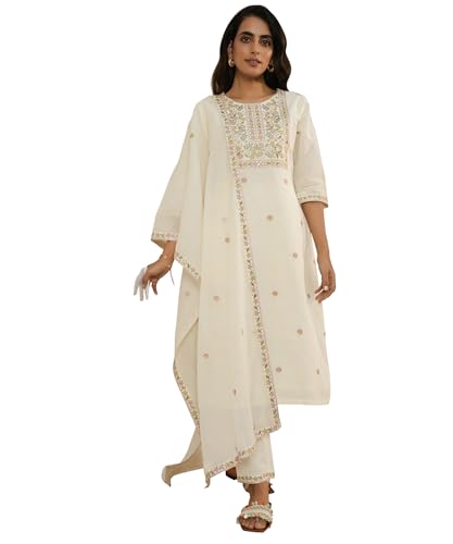 Libas WomenS Pure Cotton Kurta Sets (35219_Off White
