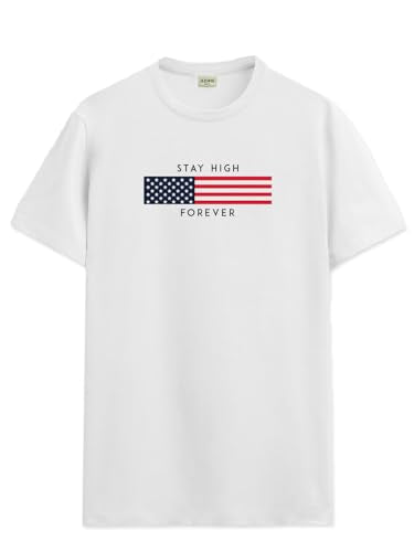 ADRO Mens Flag Printed Cotton T-Shirt_RN24-L2-FLAG-WH-XL White
