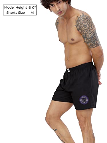 The Souled Store Official Garfield: Pattern Mens And Boys Graphic Printed Cotton Boxer Shorts Blue