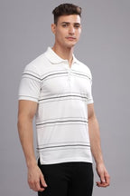 ADRO Mens Solid Regular Fit Polo Shirt (PNOP24-L1-WHGRBL_White1